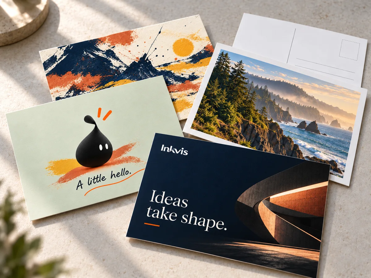 INKVIS 明信片概念样品图